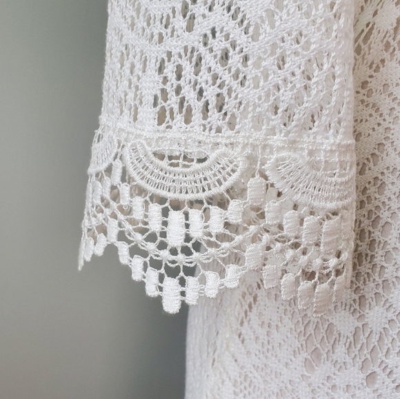 White Lace Dress/Tunic, Scallop Edge, H&M Sz 4 - Picture 5 of 6